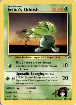 Erika's Oddish (78) 078/132 Gym Heroes Pokemon Card TCG - Image 1