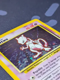 Pokemon TCG Mewtwo Holo Rare Card Base Set 10/102 Rare Vintage 1999 - Image 3