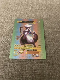 Pokemon Evil MewTwo Rainbow Foil Fan Art Card HP999 Mind Control 💥 - Image 1