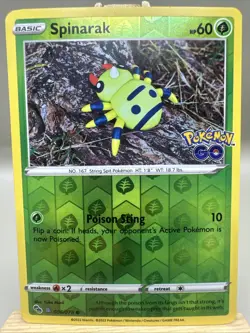 Pokemon Card - Spinarak (Peelable Ditto) Reverse Holo 006/078 Pokemon GO MP - Image 1