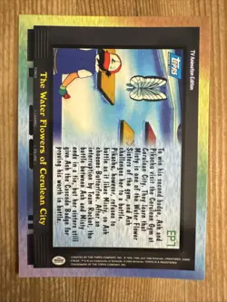 Pokemon Topps EP7 The Water Flowers of Cerulean City TV Animation Blue Logo NM - Image 2