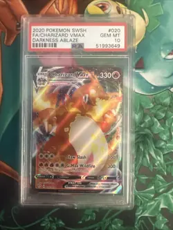 2020 POKEMON SWORD & SHIELD DARKNESS ABLAZE #020 FULL ART/CHARIZARD VMAX PSA 10 - Image 1