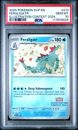 POKEMON SVP EN-SV BLACK STAR PROMO 213 FERALIGATR ILLUSTRATION CONTEST - PSA 10 - Image 1