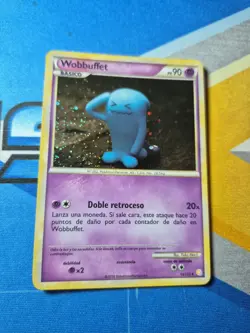 2010 Pokemon WOBBUFFET HeartGold & SoulSilver Base COSMOS HOLO Card 13/123 SWIRL - Image 3