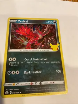Yveltal 19/25 25th Anniversary Celebrations Holo Pokemon Card NM/MINT - Image 2