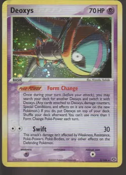 Deoxys (Speed Forme) Holo Rare Emerald EM Psychic Holo 2/106 2005 LP Card - Image 1