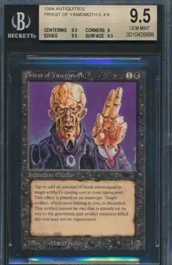 Antiquities Priest of Yawgmoth BGS 9.5 Graded Magic MTG (6899) - Image 1