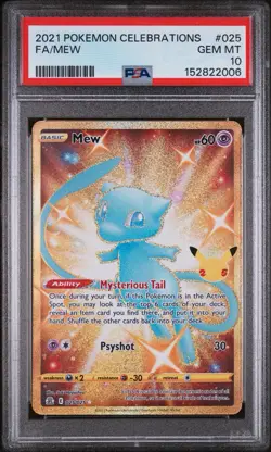 2021 POKEMON MEW FULL ART - Celebrations #025 - PSA 10 - Image 1