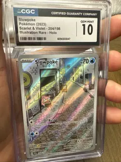 Super Clean ! Pokemon TCG Slowpoke Scarlet & Violet Base IR 204/198 CGC 10 - Image 1