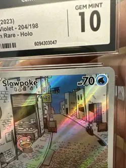 Super Clean ! Pokemon TCG Slowpoke Scarlet & Violet Base IR 204/198 CGC 10 - Image 3