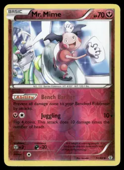 2016 Pokemon Mr. Mime Uncommon Generations 52/83 Reverse Holo HP - Image 1