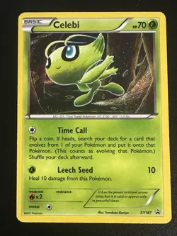 Celebi XY187 Pokemon XY Black Star Promo Holo LP - Image 1