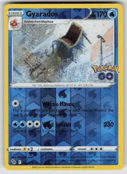 GYARADOS 022/078 HOLO RARE POKEMON GO POKEMON REVERSE HOLO NEAR MINT - Image 1