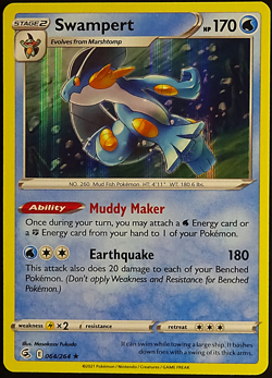 Swampert 64/264 Rare Holo Fusion Strike - Pokemon TCG - Mint - Image 1
