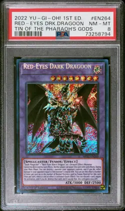 Yu-Gi-Oh! Red-Eyes Dark Dragoon [ERROR] Prismatic Secret Rare, MP22-EN264 PSA 8 - Image 1