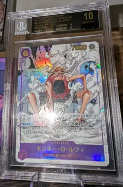 One Piece TCG Monkey D. Luffy EB02-061 Manga Rare BGS 10 Prestine Black Label - Image 1