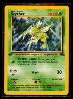 Pokemon Cards Scyther 26/64 1st Edition Jungle Rare LP - Image 1