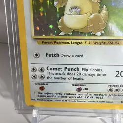 Pokemon Kangaskhan 90 HP Holo Trading Card 1999 5/64 Rare Base Set Vintage - Image 3