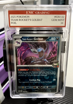 TEAM ROCKET'S GOLBAT FOIL 2025 Pokemon #028/132 Card GRADED 10 MINT - Image 1