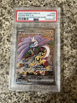 Pokemon TCG Prismatic Evolutions Raging Bolt EX Card 166/131 PSA 10 - Image 1