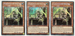 3 x SESL-EN003 Adamancipator Analyzer Secret Rare 1st Ed Near Mint YuGiOh Cards - Image 1