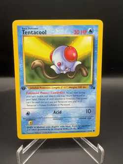 Tentacool 56/62 Fossil 1st Edition Non-Holo Common Pokemon Card NM - Image 1