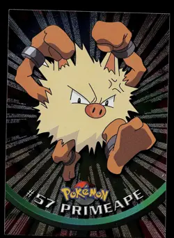 Pokemon Card - Topps Black Logo TV Animation Edition Primeape #57 Foil Rays - Image 1