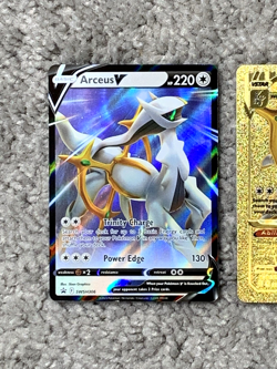 Set of 2 Arceus V SWSH306 Blackstar Promo Holo+Arceus VStar Gold Fan Art Card - Image 3