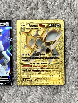 Set of 2 Arceus V SWSH306 Blackstar Promo Holo+Arceus VStar Gold Fan Art Card - Image 4