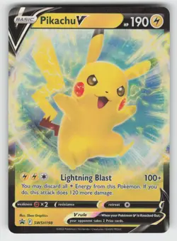 Pikachu V SWSH198 NM Holo SWSD SWSH: Sword & Shield Promo Cards 02 - Image 1