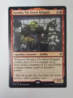 Mtg - Krenko, Tin Street Kingpin - War of the Spark (WAR) - Rare - #137 - NM - Image 1