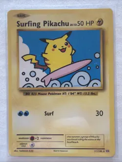 Pokemon TCG XY Evolutions Surfing Pikachu - 111/108 - Secret Rare Black STAR - Image 1