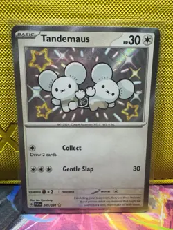 Tandemaus #209/091 Pokemon TCG Scarlet & Violet Paldean Fates Holo Shiny Rare NM - Image 1