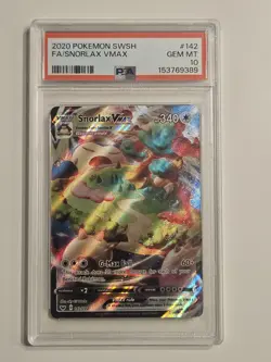2020 POKEMON SWORD & SHIELD #142 FULL ART/SNORLAX VMAX PSA 10 - Image 1