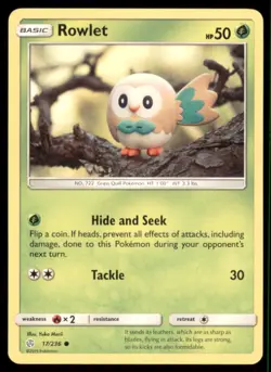 Pokemon TCG Rowlet 17/236 Regular Yuka Morii - Image 1