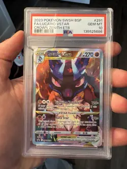 2023 POKEMON SWSH BLACK STAR PROMO #291 FULL ART/LUCARIO VSTAR PSA 10 🔥📈 - Image 3