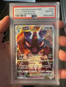 2023 POKEMON SWSH BLACK STAR PROMO #291 FULL ART/LUCARIO VSTAR PSA 10 🔥📈 - Image 5