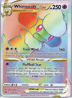 Pokemon TCG Whimsicott VSTAR 175/172 Brilliant Stars Holo NM - Image 1