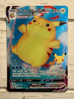 Surfing Pikachu VMAX #009/025! Pokemon Celebrations Holo NM/MINT!! - Image 1