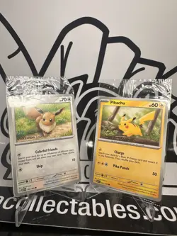 Pikachu 025/165 + Eevee 133/165 POKEMON TOGETHER STAMP SEALED SET - Image 1