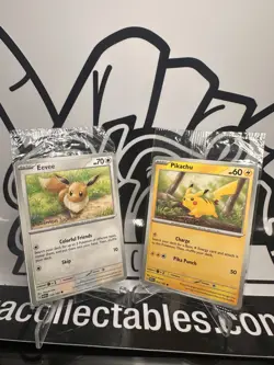 Pikachu 025/165 + Eevee 133/165 POKEMON TOGETHER STAMP SEALED SET - Image 2