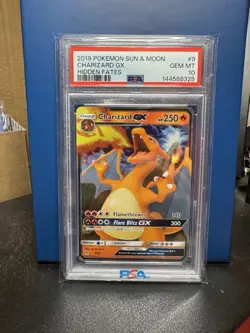 2019 Pokemon Sun & Moon Charizard GX Hidden Fates PSA 10 - Image 1