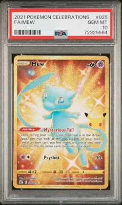 2021 POKEMON CELEBRATIONS #025 FULL ART/MEW PSA 10 - Image 1