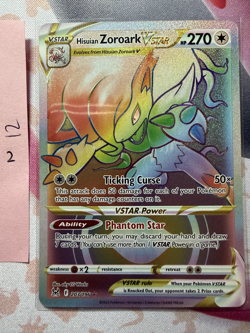 Pokemon Hisuian Zoroark VSTAR 203/196 TCG Secret Rare NM - Image 1