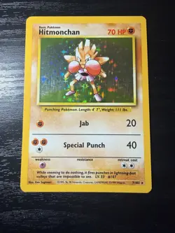Pokemon Hitmonchan Base Set Unlimited 07/102 Holo Rare 1999 Mint - NM - Image 1