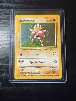Pokemon Hitmonchan Base Set Unlimited 07/102 Holo Rare 1999 Mint - NM - Image 3