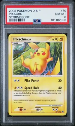 2008 POKEMON DIAMOND & PEARL STORMFRONT 70 PIKACHU | PSA 8 - Image 1