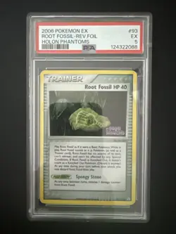 Root Fossil 93/110 Reverse Holo Pokemon Holon Phantoms Stamped PSA 5 EX - Image 1