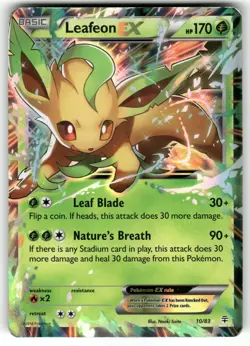 Leafeon EX 10/83 Holo EX Rare Generations Pokemon Heavily Played - Image 1