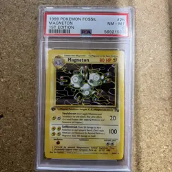 1999 Pokemon Fossil Magneton 1st Edition *non-holo* #26 PSA 8 - Image 1